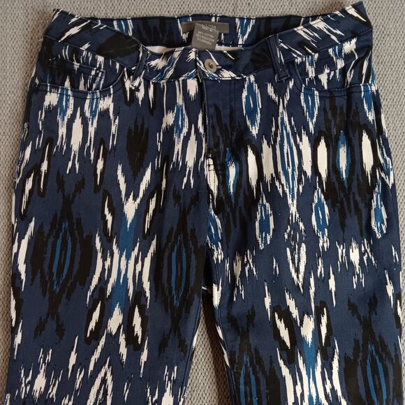 Su & Lola Pants Womens 6 Aztec Blue Stretch 5 Pocket Straight - Picture 2 of 14